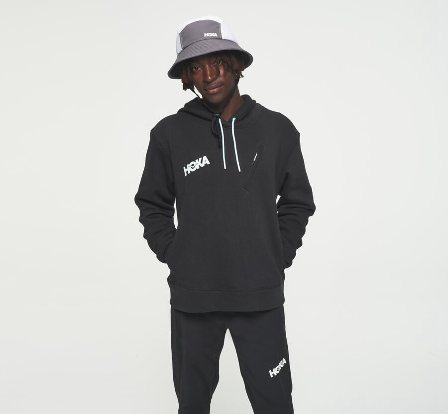 Hoka One One Mens Hoodie - Performance - Black - FEWS57284